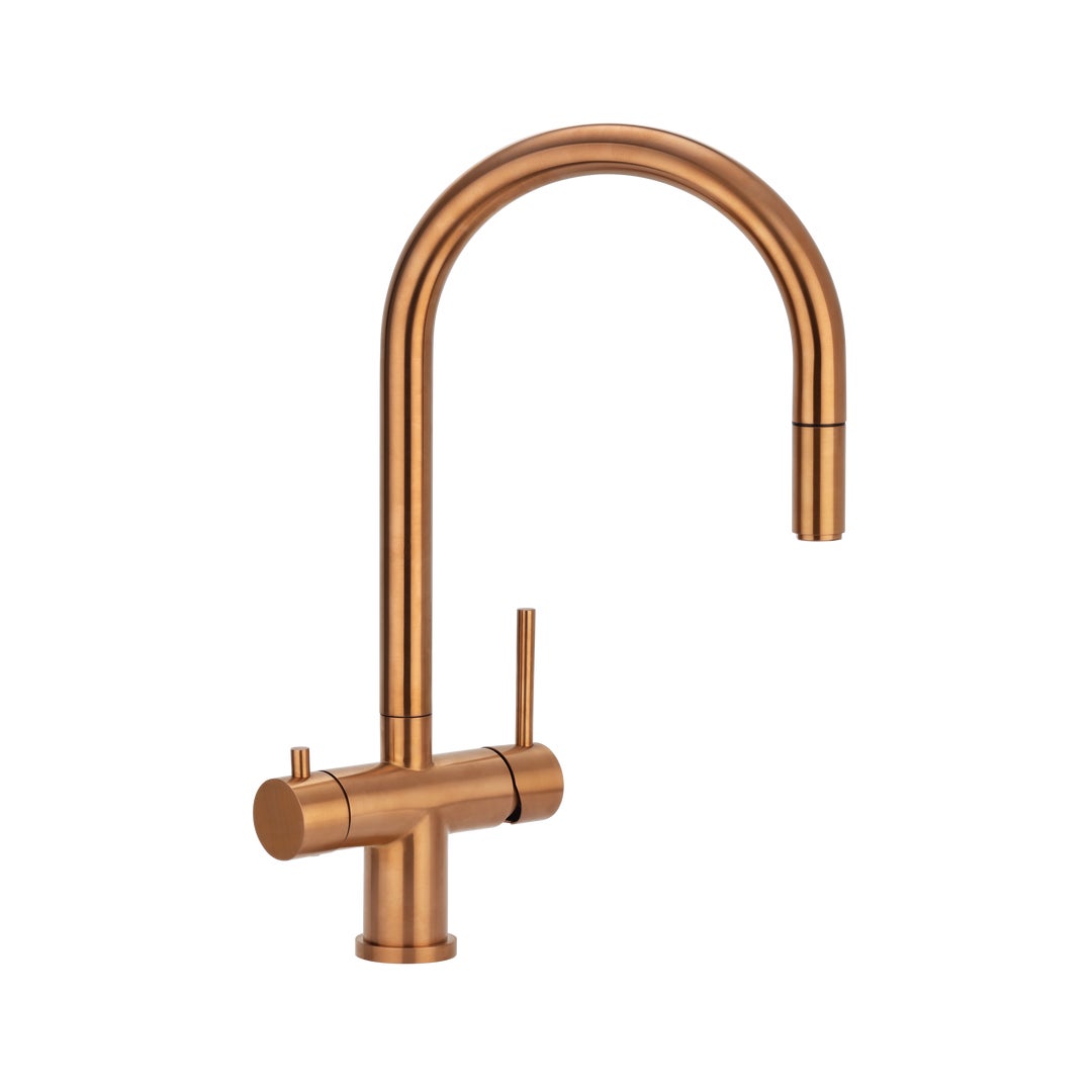 Elysian Commercial Way Pull Out Filter Tap Brushed Copper Nz